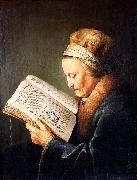 Gerard Dou Portrait of an old woman reading Sweden oil painting artist